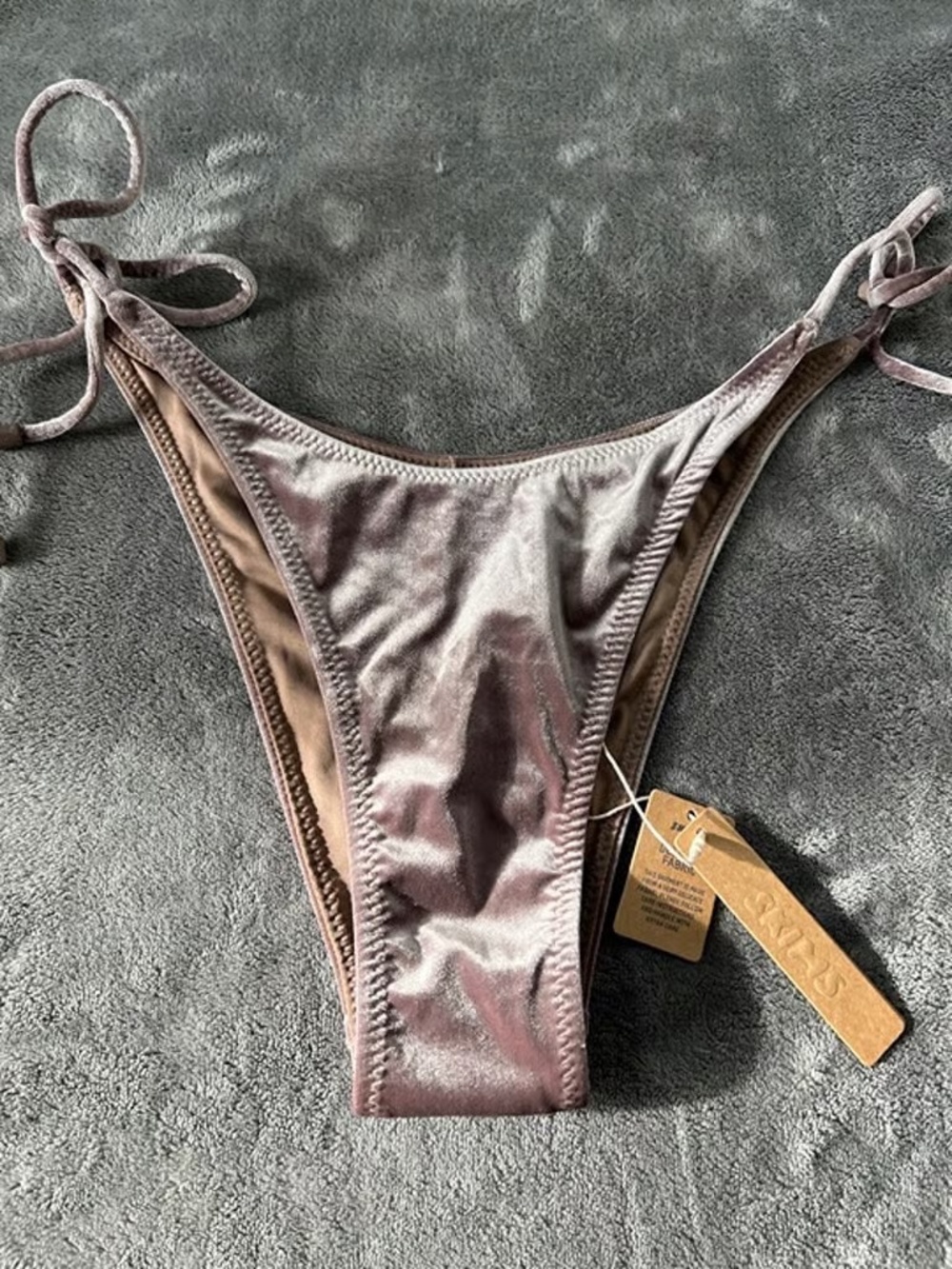 NWT Skims Velvet Tie Bikini Bottom - Size Medium